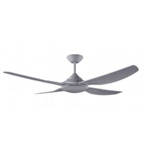 An image of a titanium coloured ceiling fan in front of a white background.