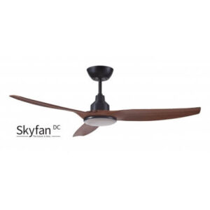 An image of a teak ceiling fan in front of a white background.