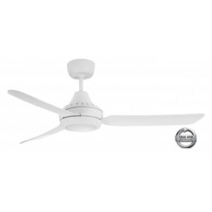 An image of a white Stanza 1400mm 3 Blade Ceiling Fan in front of a white background.