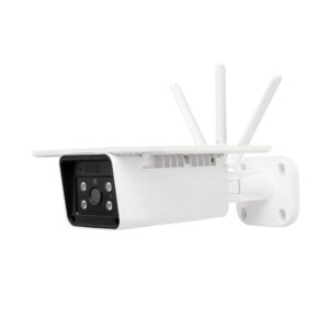 An image of a white and black Trident Smart WIFI Solar Camera in front of a white background.