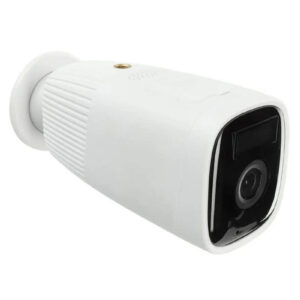 An image of a white Zip Smart WIFI Rechargeable Camera in front of a white background.