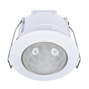 An image of a white Eye360 Recessed PIR Security Sensor in front of a white background.