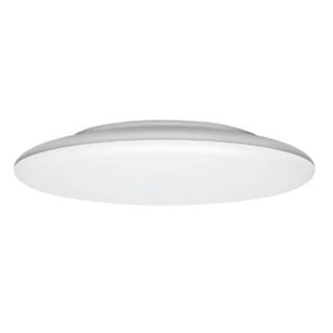 An image of a silver trim Allora Dimmable 12W LED ceiling light in front of a white background.
