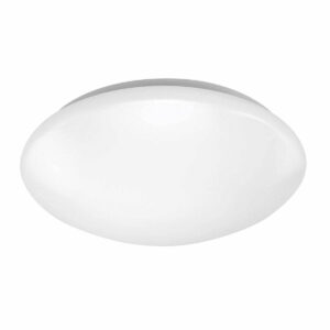 An image of a white Cordia-CCT LED Flush Ceiling Light in front of a white background.