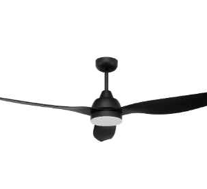 An image of a black Bahama Smart 52" WIFI ceiling fan in front of a white background.
