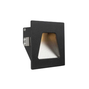 An image of a black Evelyn LED Indoor Step Light in front of a white background.