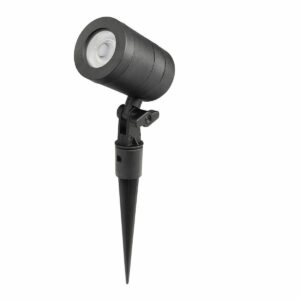 An image of a black Botanic 3000K LED Garden Spotlight in front of a white background.
