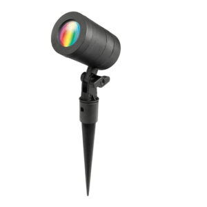 An image of a black Botanic RGB LED Garden Light in front of a white background.