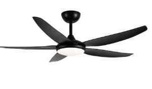 An image of a Matte Black Amari 56" ceiling fan in front of a white background.
