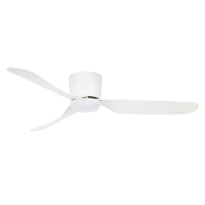 An image of a matte white Preston 48" ceiling fan in front of a white background.
