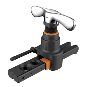 An image of a black, orange & silver Navtek NTF66 Flaring Tool in front of white background.