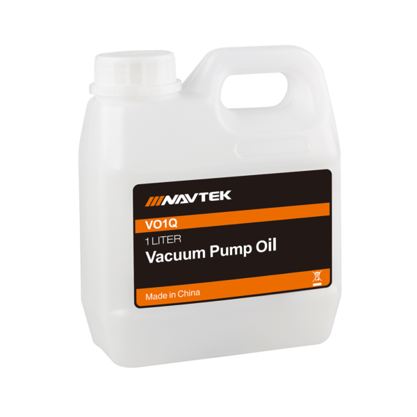 An image of a white 1 Litre bottle of 13083 - Navtek VO1G Vacuum Pump Oil in front of a white background.