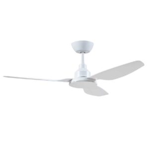 An image of a GLA1203WH Ventair Glacier DC 1200mm White ceiling fan in front of a white background.