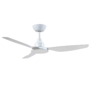 An image of a white GLA1303WH Ventair Glacier DC 1300mm ceiling fan in front of a white background.