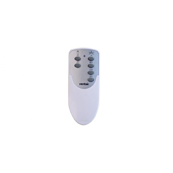 An image of a white VRFR - Ventair Remote Control in front of a white background.