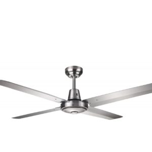 An image of a stainless steel Z524EXTSS - Ventair National Ceiling Fan in front of a white background.